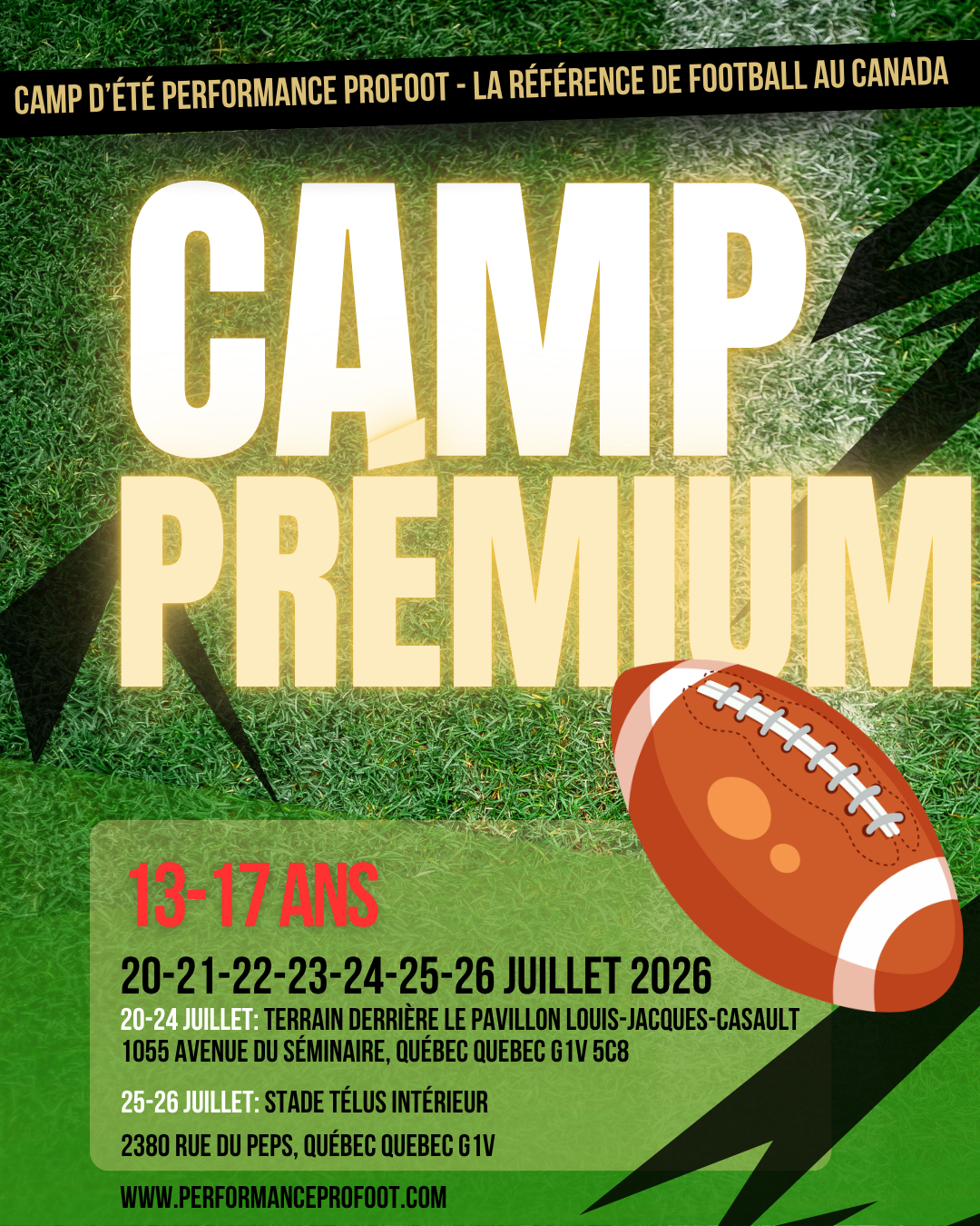 Camp de Football Camp Flag Football PPF Prémium